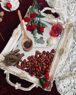 سینی مستطیل پتینه طلایی پلی استری